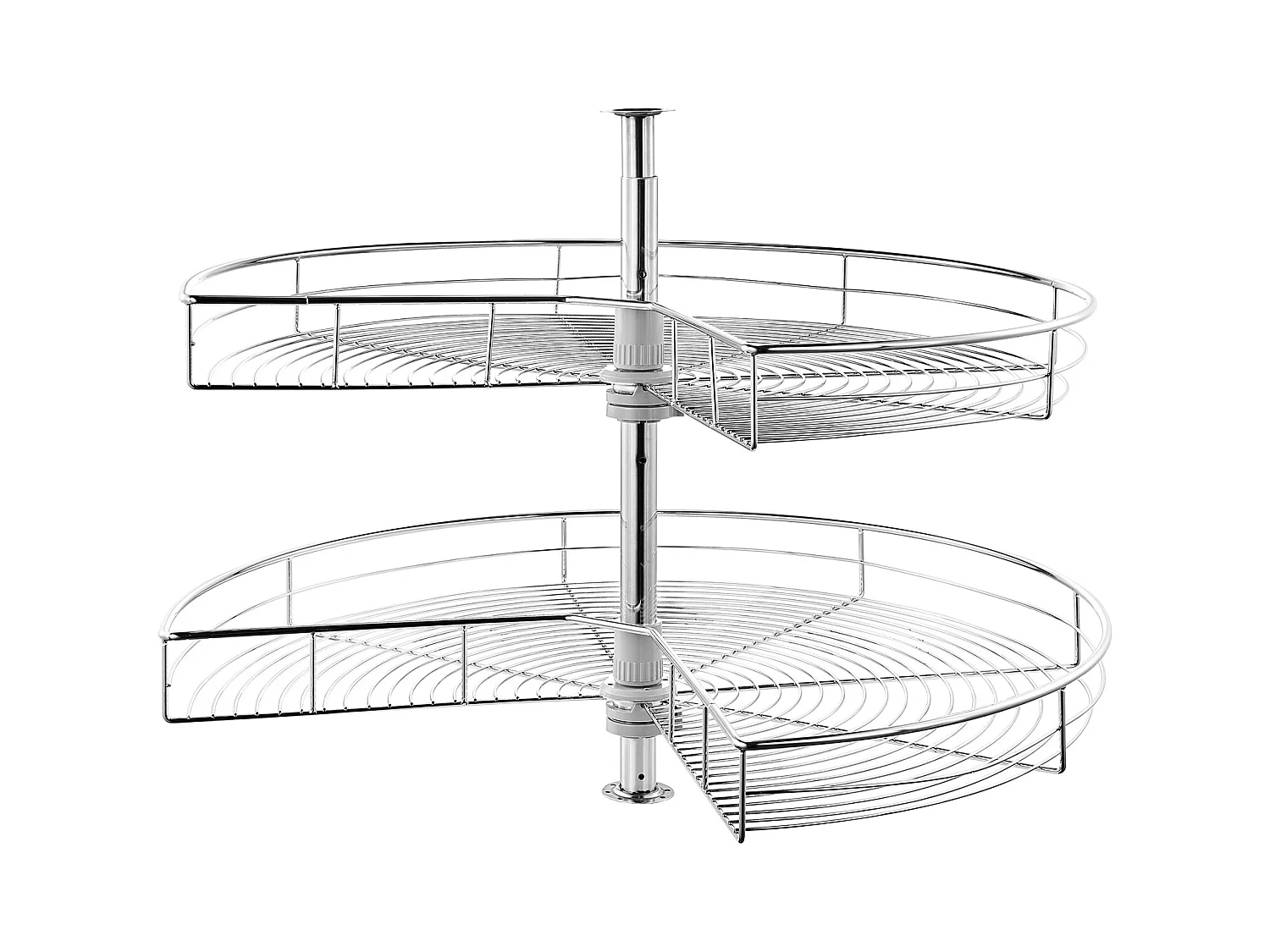 Organisateur D'armoire SucceBuy Organisateur D'angle Chromé à 2 Niveaux en Forme de Rein de 78.7Cm de pour Armoire
