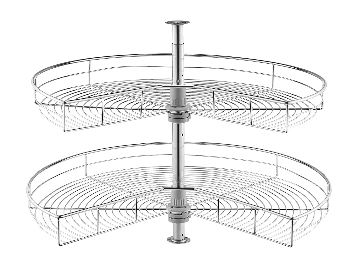 Organisateur D'armoire SucceBuy Organisateur D'angle Chromé à 2 Niveaux en Forme de Rein de 78.7Cm de pour Armoire