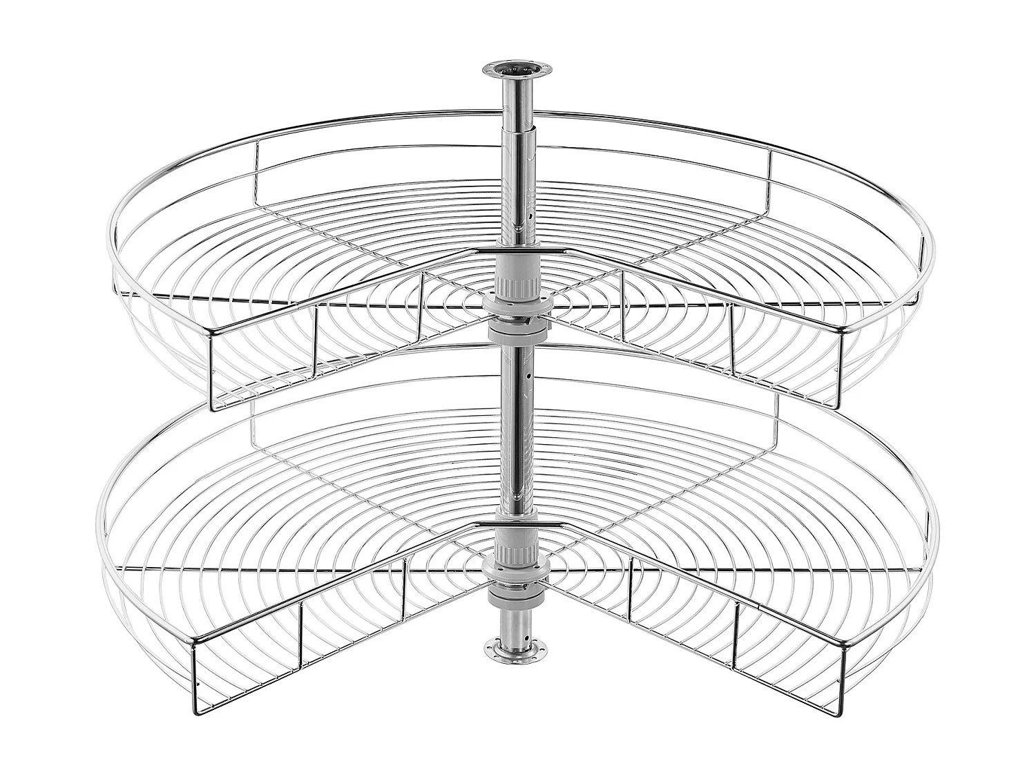 Organisateur D'armoire SucceBuy Organisateur D'angle Chromé à 2 Niveaux en Forme de Rein de 78.7Cm de pour Armoire