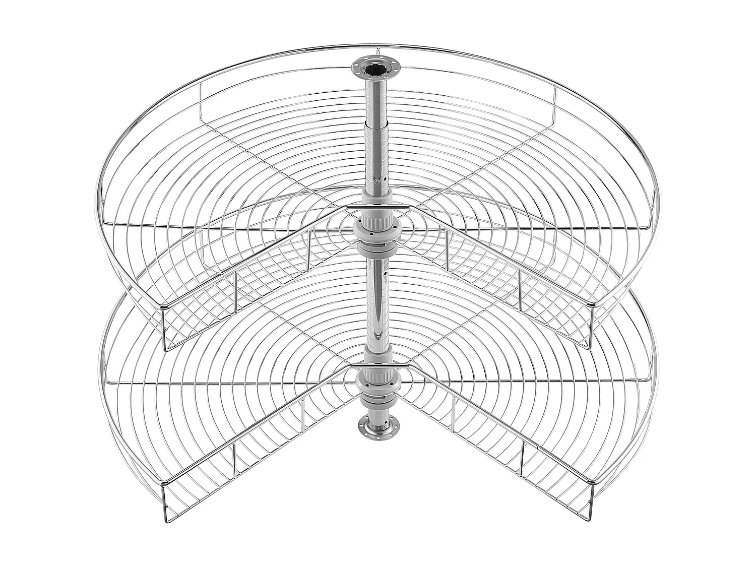 Organisateur D'armoire SucceBuy Organisateur D'angle Chromé à 2 Niveaux en Forme de Rein de 78.7Cm de pour Armoire