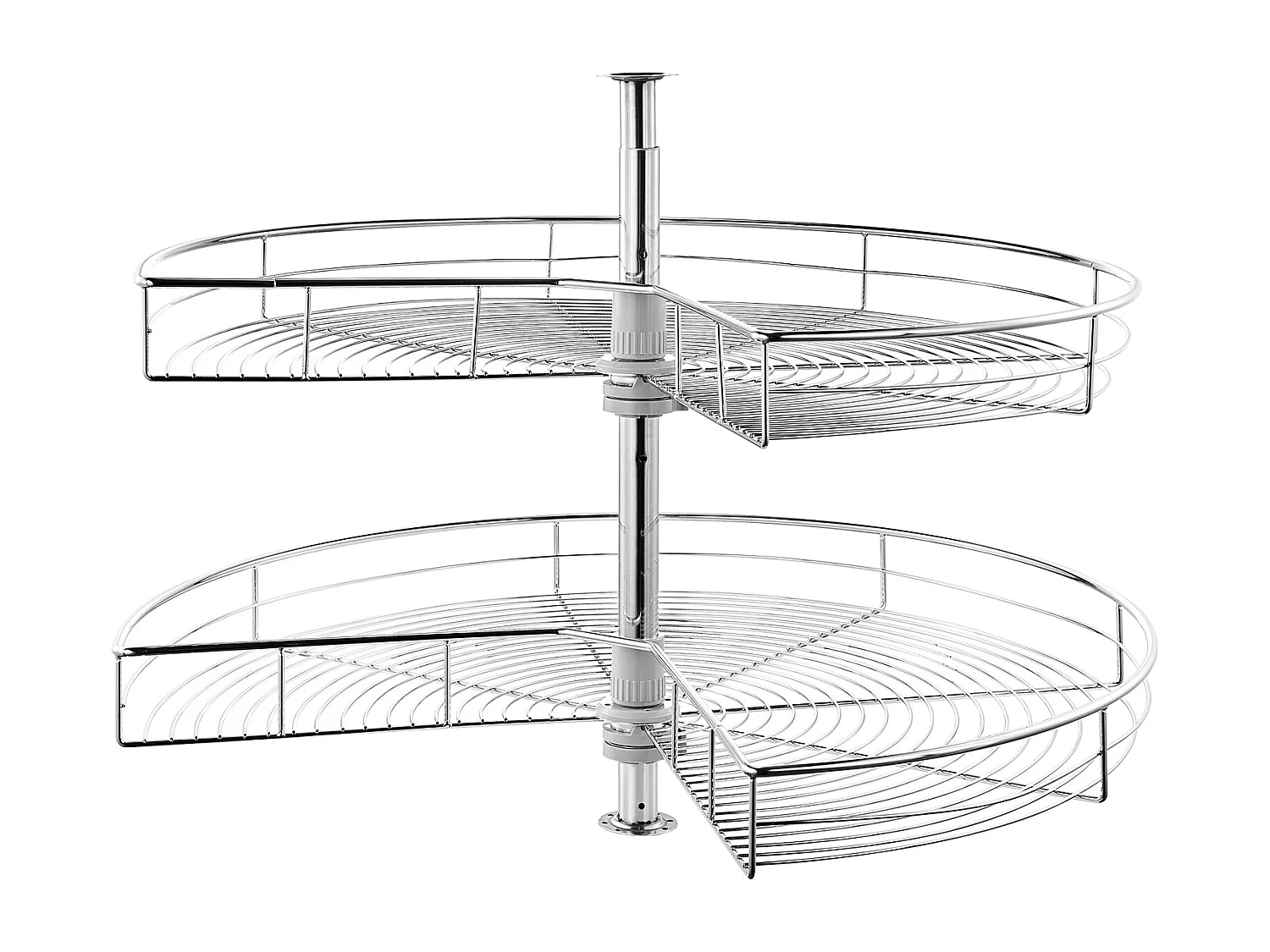Organisateur D'armoire SucceBuy Organisateur D'angle Chromé à 2 Niveaux en Forme de Rein de 78.7Cm de pour Armoire