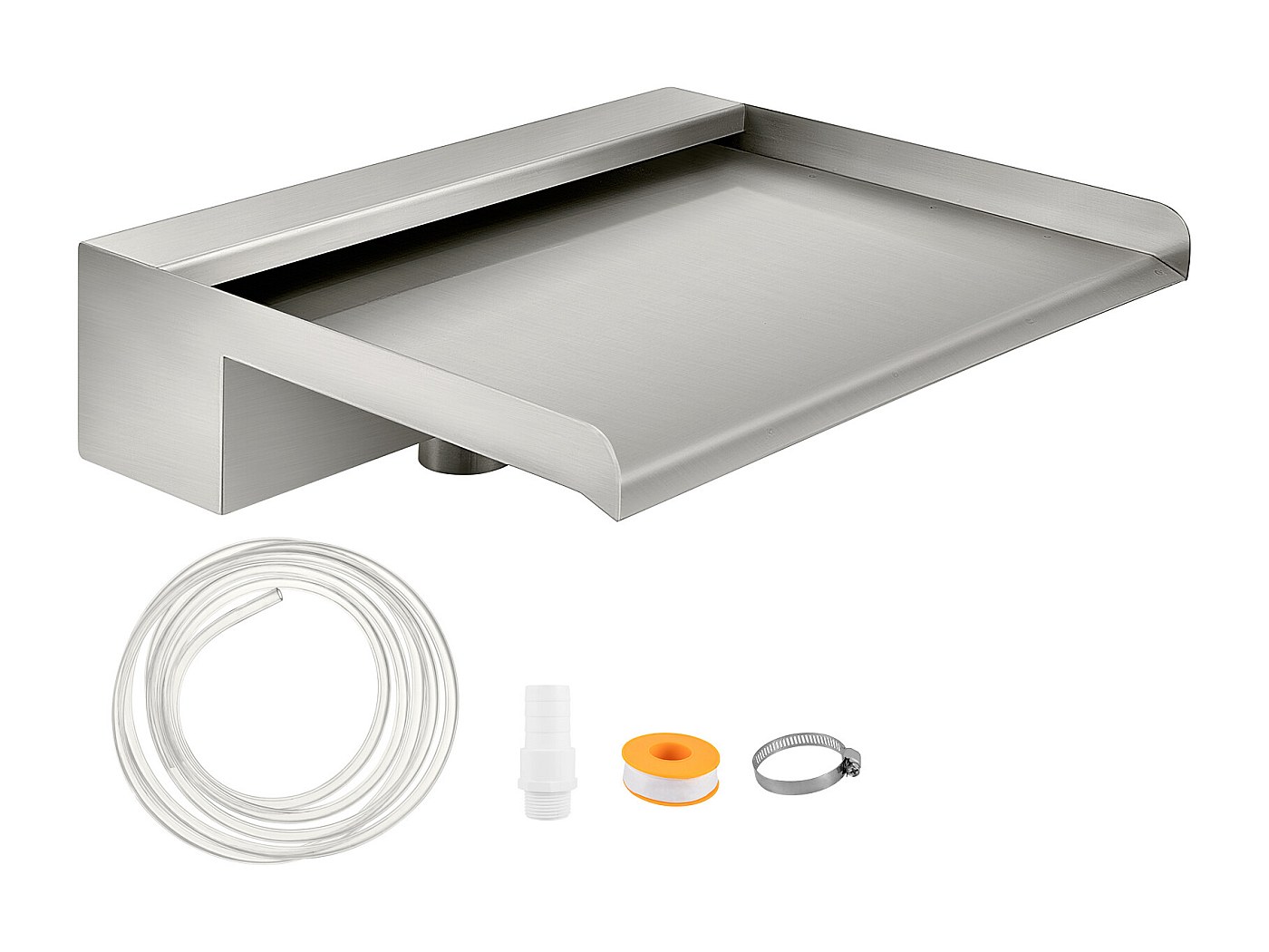 SALE 2026 Fontaines/cascades Argent - Lame d'eau rectangulaire 45cm Acier inoxydable pour piscine PRO217672291 - Jardin