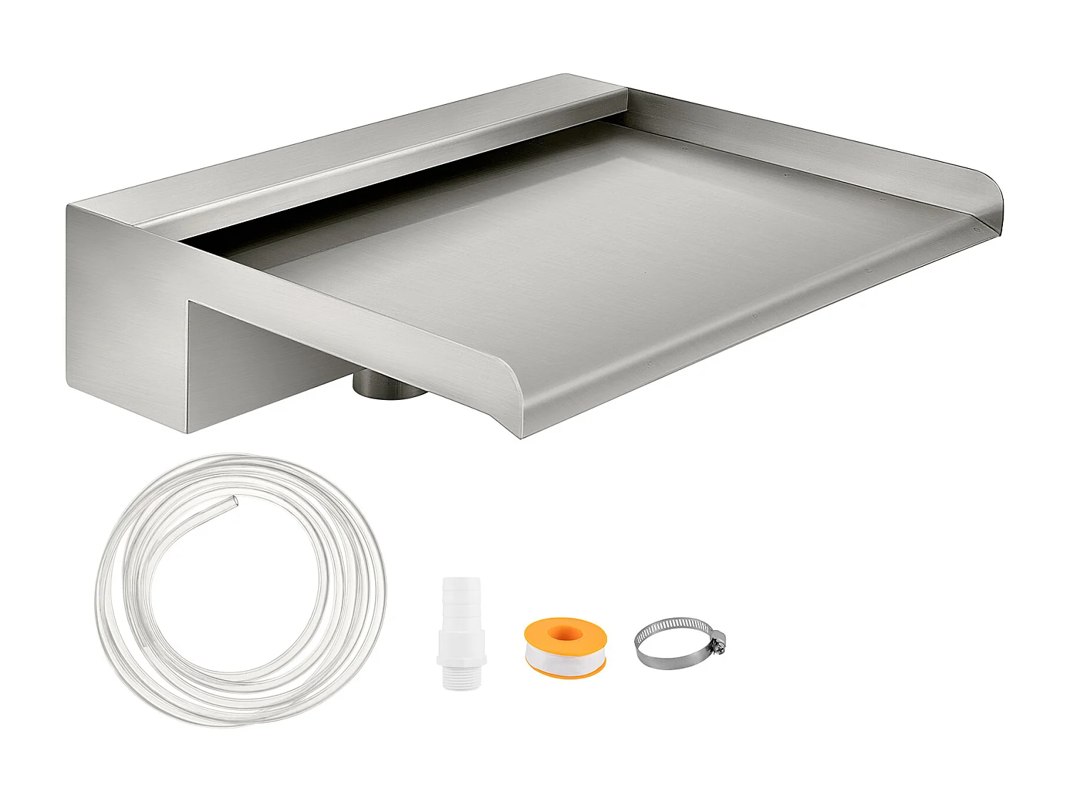 Cascada SucceBuy Lámina de Cascada 30CM en Acero Inoxidable para Derramar de Cascada Fuente en Cascada