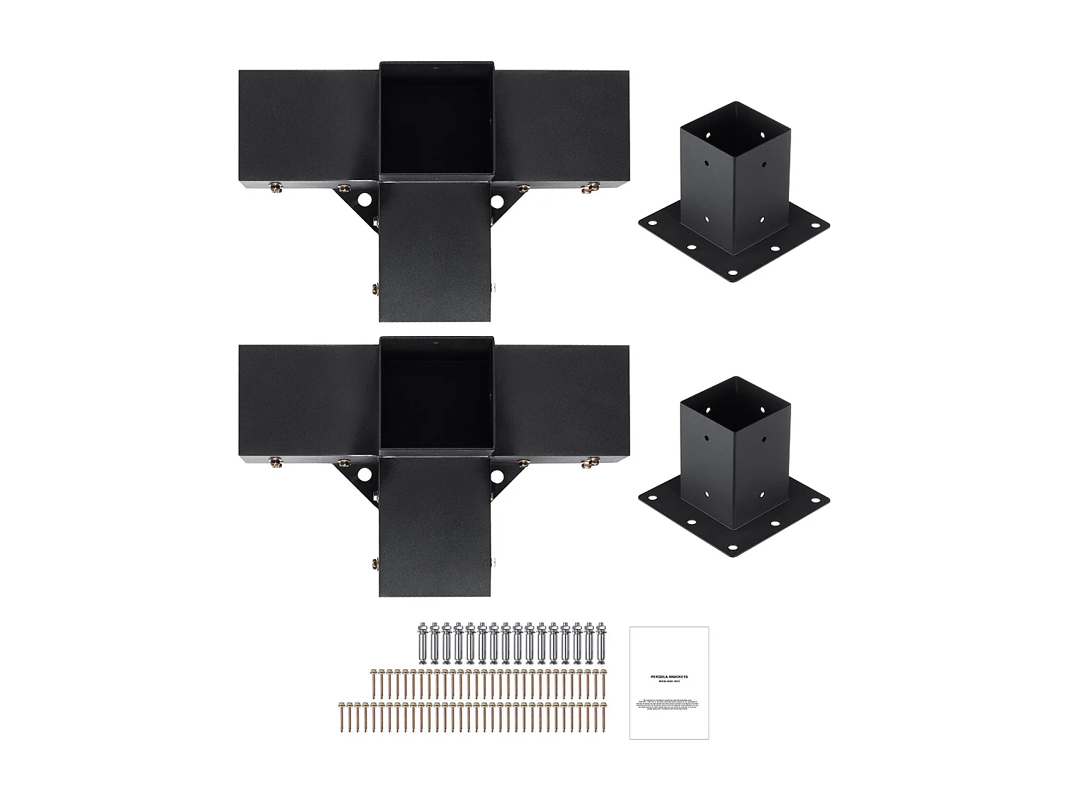 Pergola-Halterungssatz SucceBuy, 10 cm x 10 cm, Innen 9 cm x 9 cm, 4-Teilig, 4-Wege, für Heimwerker-Tischlerei