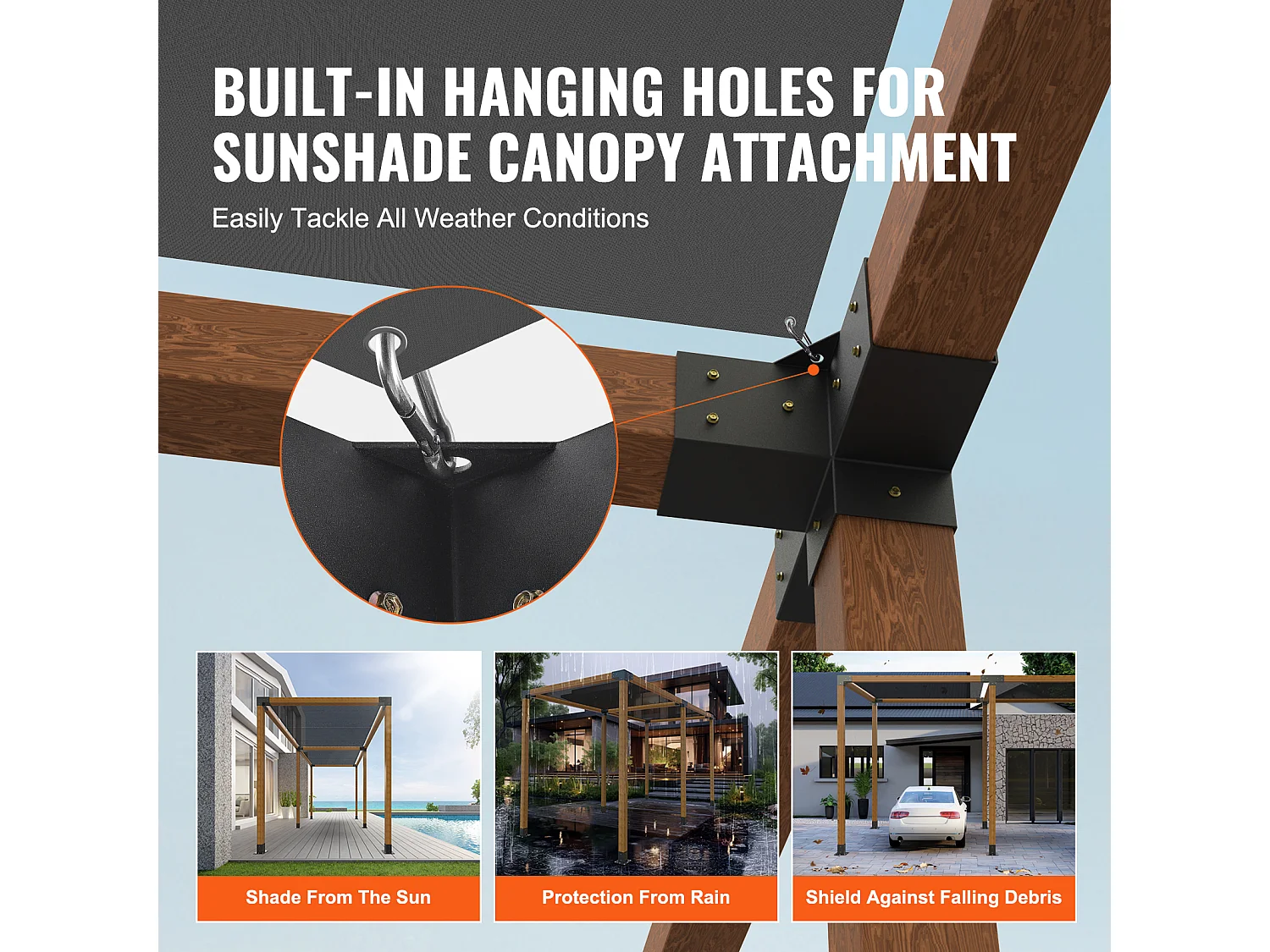 Pergola-Halterungssatz SucceBuy, 10 cm x 10 cm, Innen 9 cm x 9 cm, 4-Teilig, 4-Wege, für Heimwerker-Tischlerei