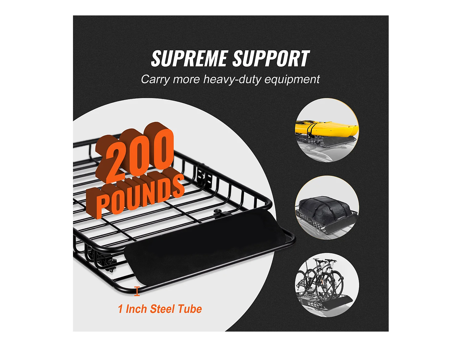 Panier de Chargement SucceBuy Panier de Toit, Capacité de 200 Lb, 116.8Cmx91.4Cmx11.4Cm pour VUS, Camion, Voitures