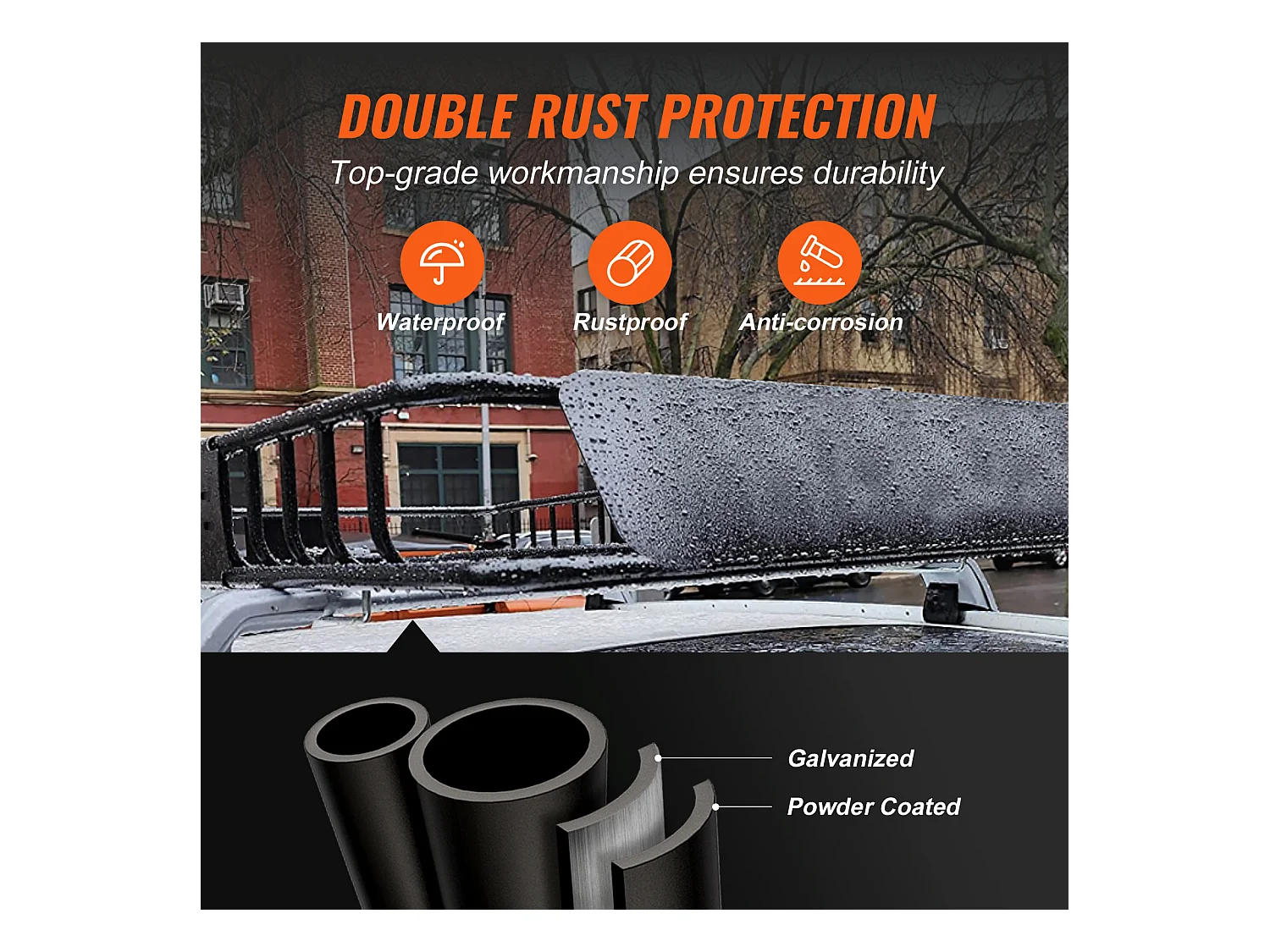 Panier de Chargement SucceBuy Panier de Toit, Capacité de 200 Lb, 116.8Cmx91.4Cmx11.4Cm pour VUS, Camion, Voitures