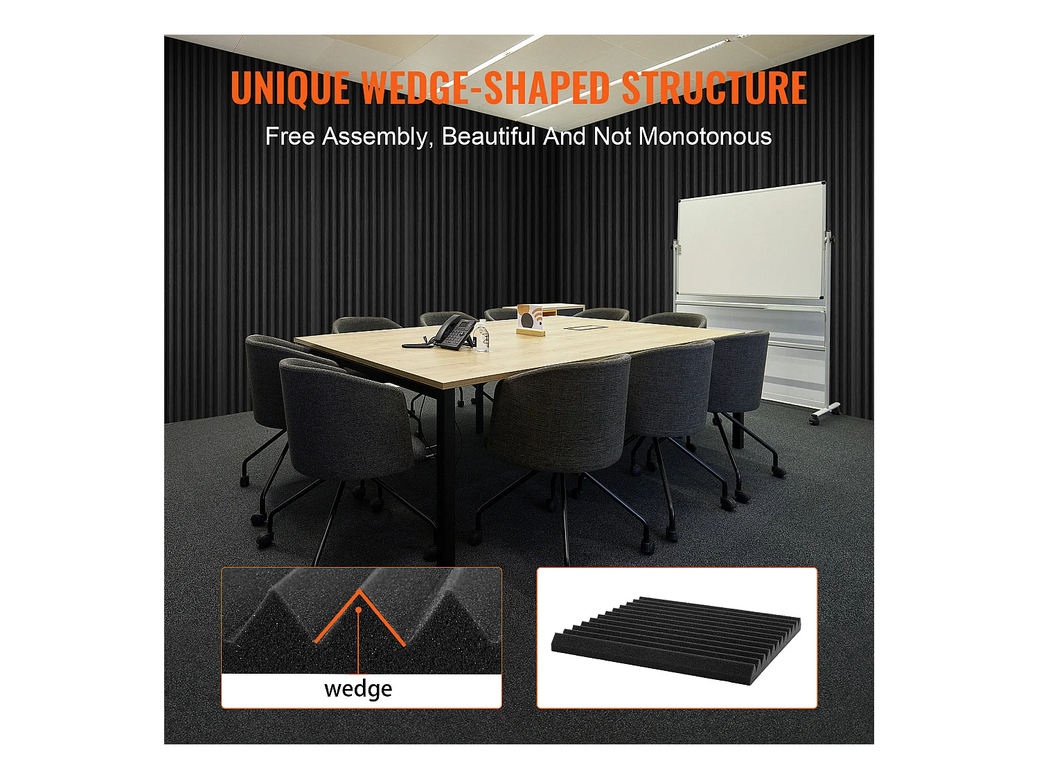 Akoestische Schaamset SucceBuy 52 - paneel 30.48 x 30.48 x 2.54 cm voor Wanden en Plafonds van Studios