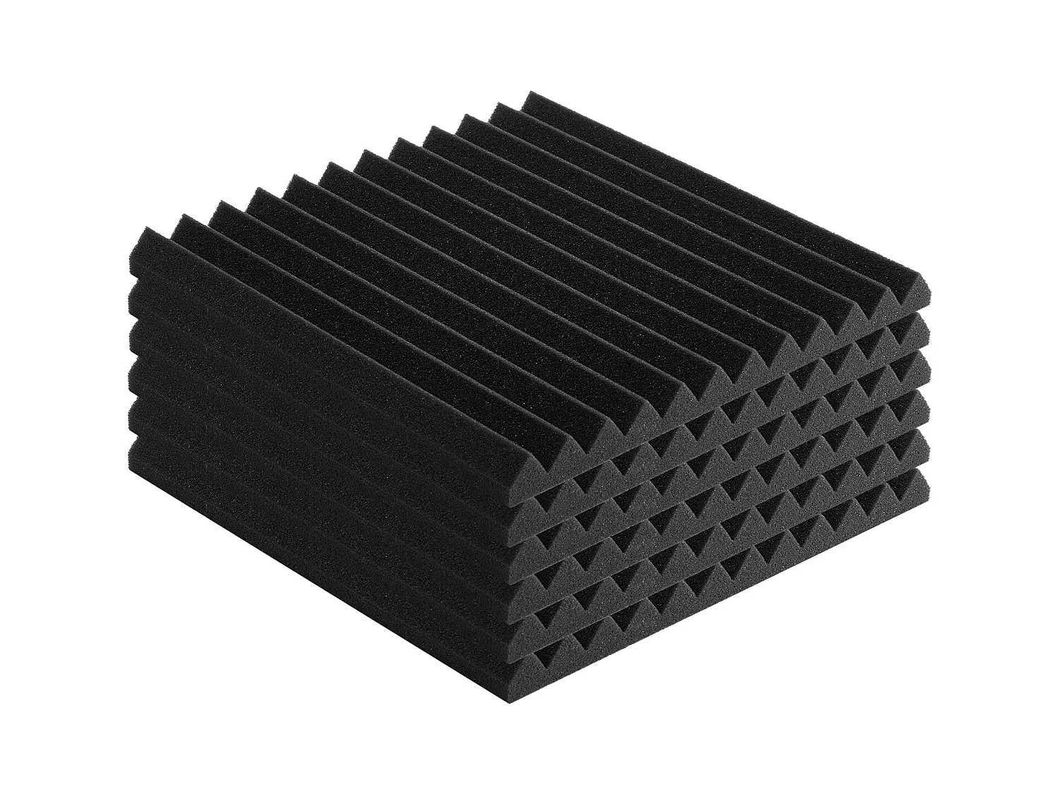 Lot de 80 Panneaux en Mousse Acoustique SucceBuy, 30.48 x 30.48 x 2.54 cm, pour Murs Plafonds de Studio, Maison, Bureau, Noir