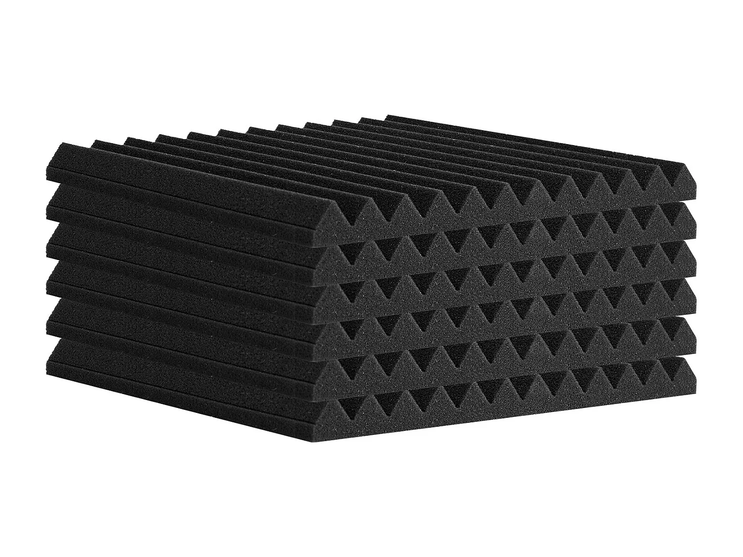 Lot de 80 Panneaux en Mousse Acoustique SucceBuy, 30.48 x 30.48 x 2.54 cm, pour Murs Plafonds de Studio, Maison, Bureau, Noir