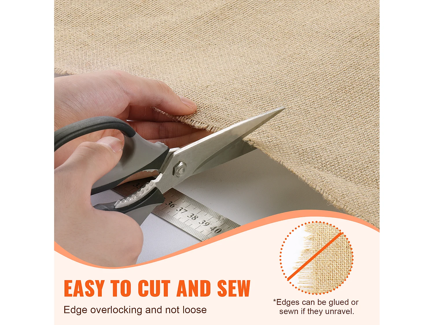 Toile SucceBuy Rouleau de Tissu en Toile de Jute 91.44CM x 4572CM, Idéal pour L'artisanat et Les Plantes