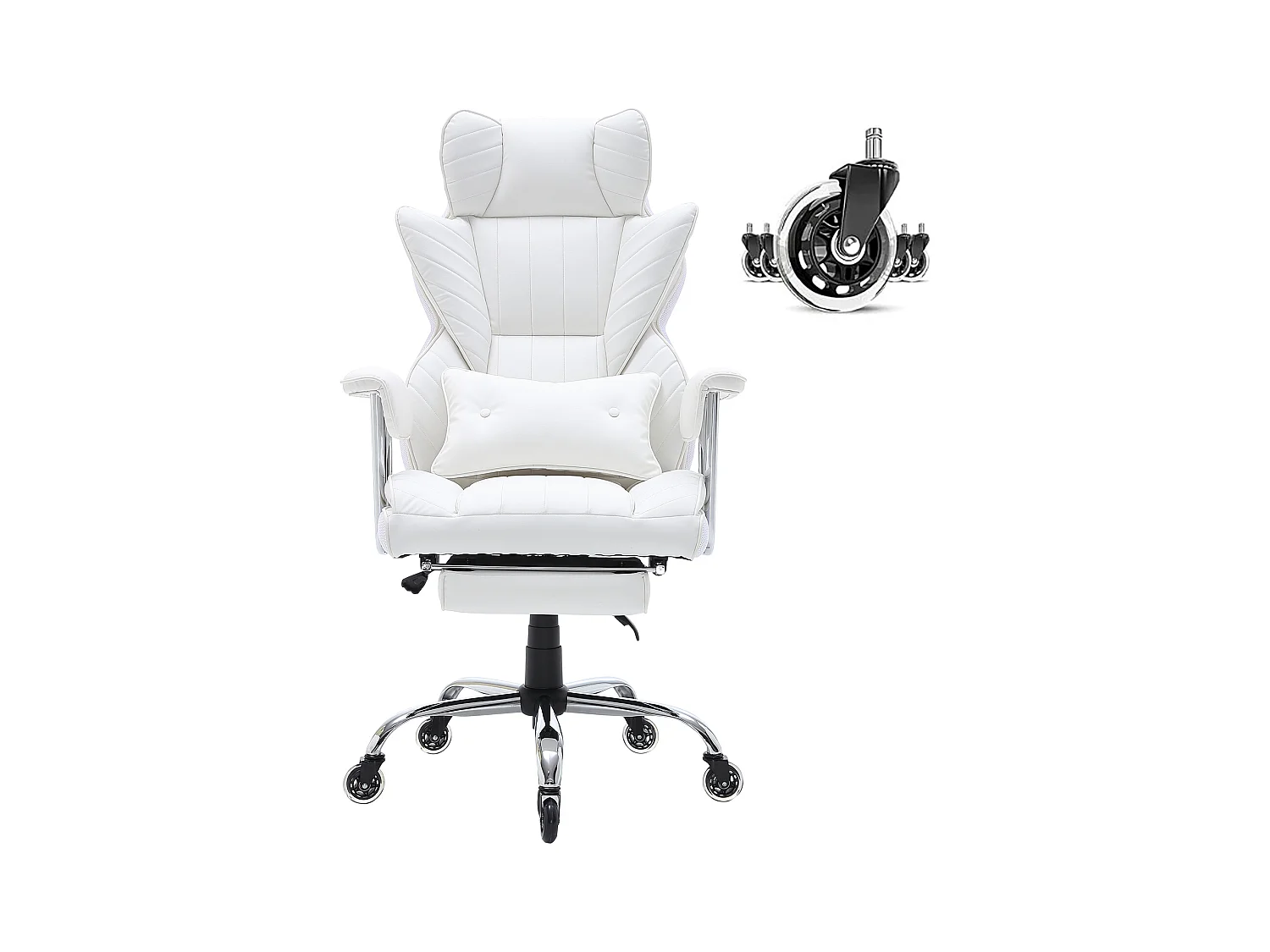 Chaise de Bureau, SucceBuy Chaise de Bureau Exécutive, Chaise Inclinable avec Repose-pieds, Bascule à 90-120°