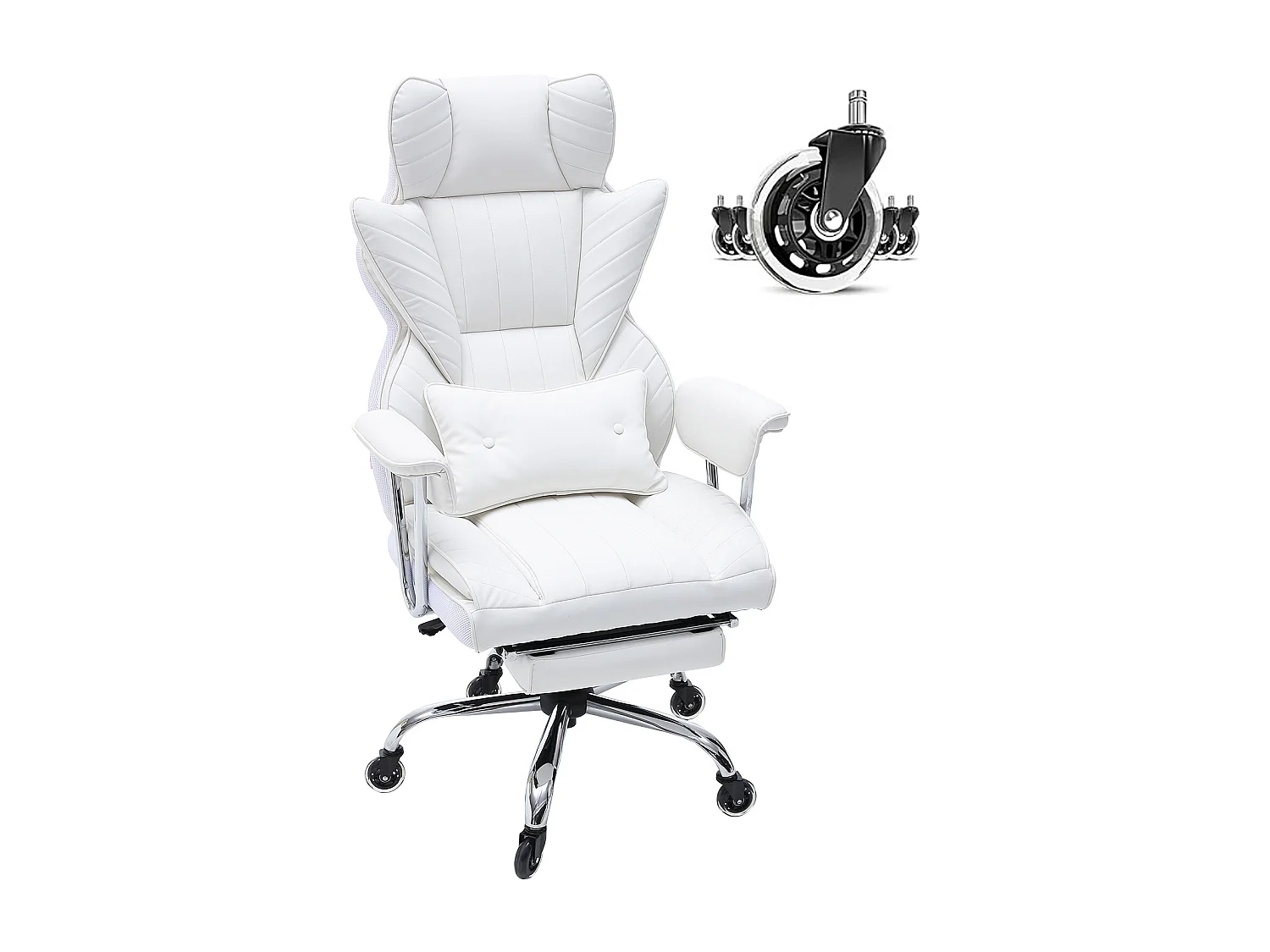 Chaise de Bureau, SucceBuy Chaise de Bureau Exécutive, Chaise Inclinable avec Repose-pieds, Bascule à 90-120°