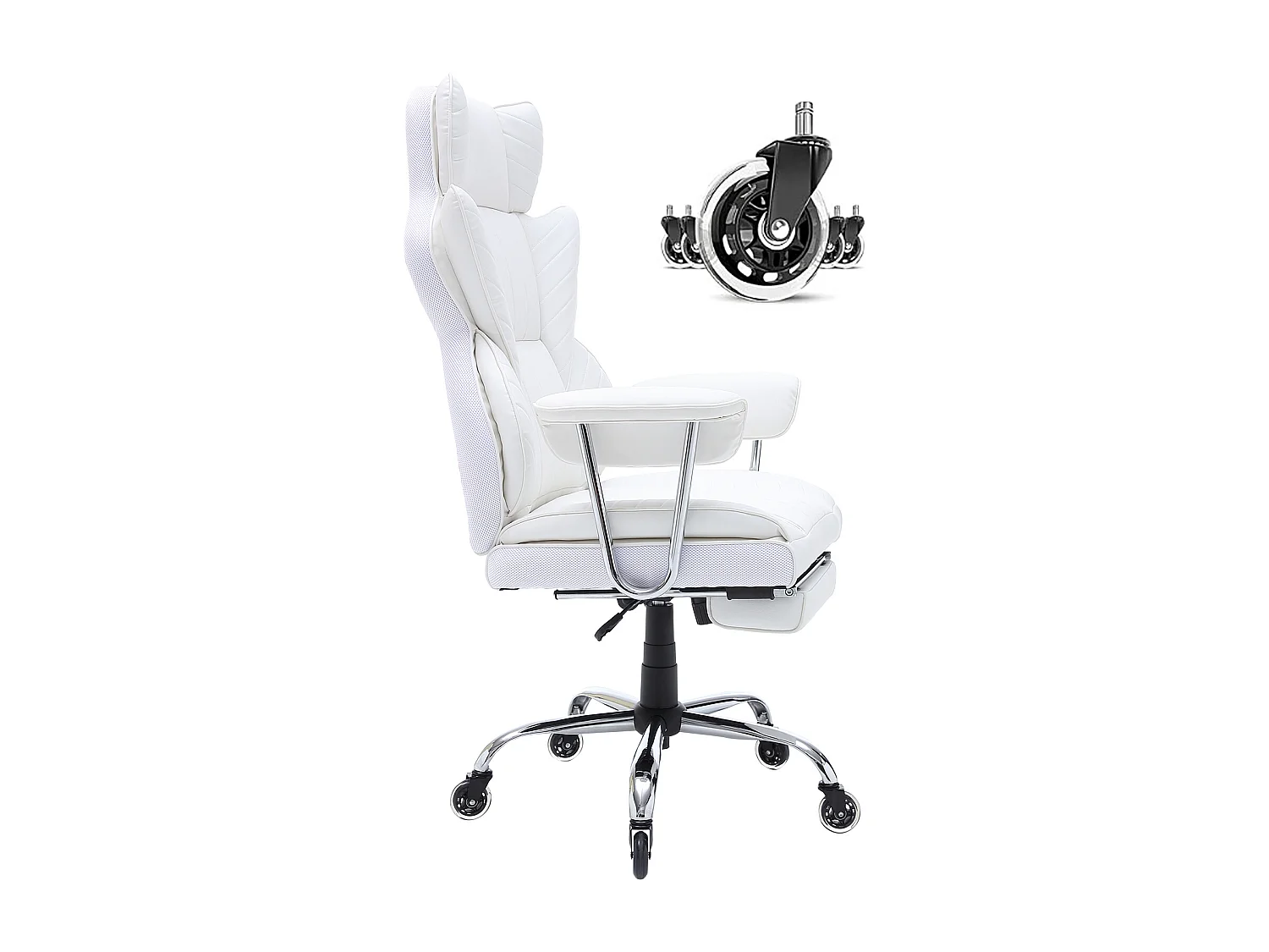 Chaise de Bureau, SucceBuy Chaise de Bureau Exécutive, Chaise Inclinable avec Repose-pieds, Bascule à 90-120°