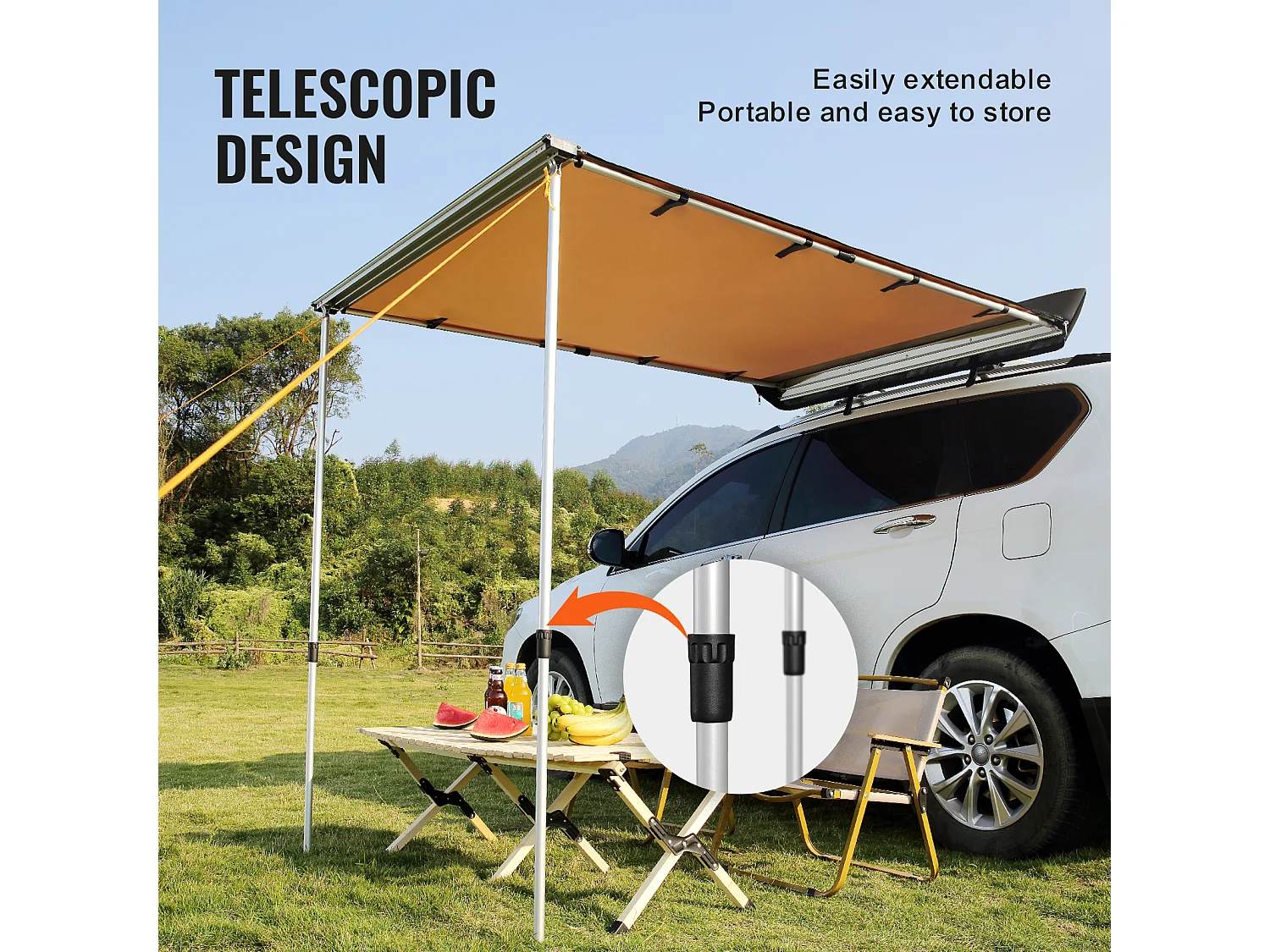 Voertuigluifel SucceBuy, Schaduwdoek 200 cm x 250 cm, PU3000 mm UV50+