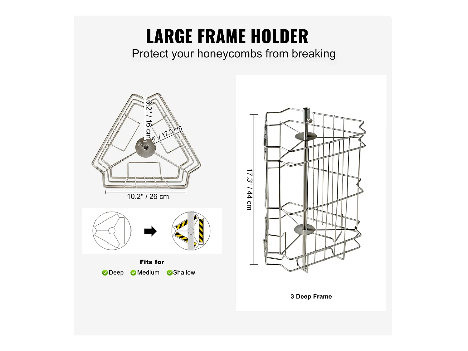 Extracteur de Miel SucceBuy Manuel Matériel D'apiculture 3 Cadres en Acier Inoxydable