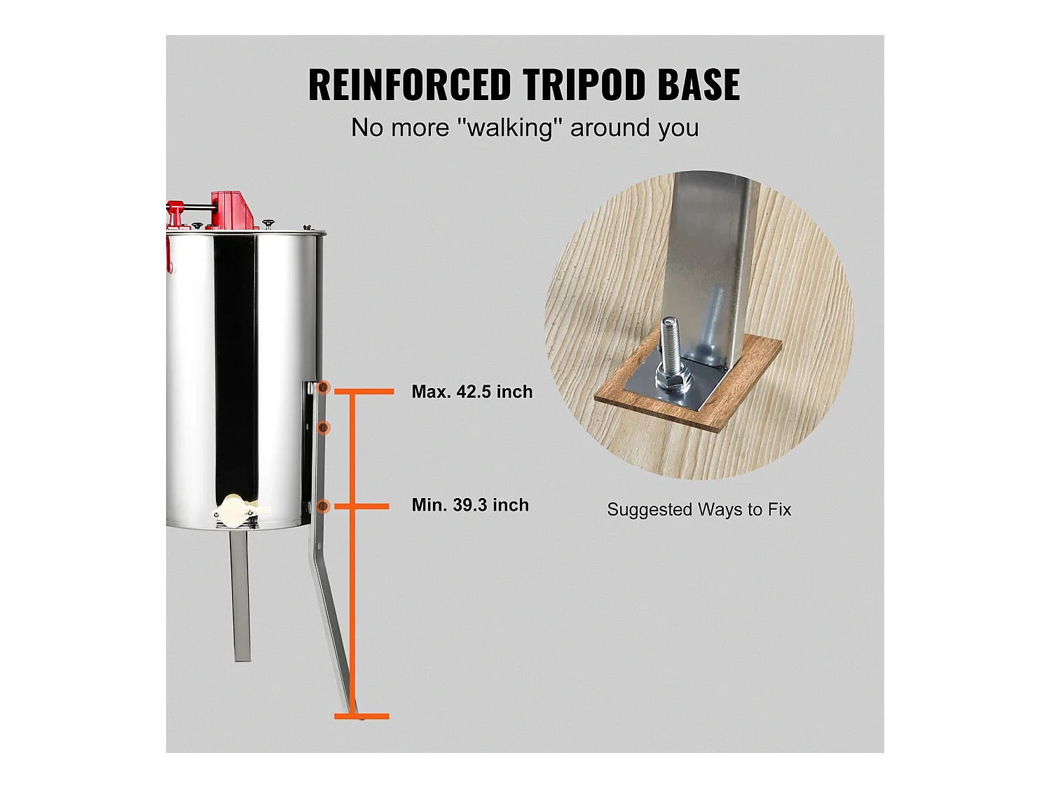 Extracteur de Miel SucceBuy Manuel Matériel D'apiculture 3 Cadres en Acier Inoxydable