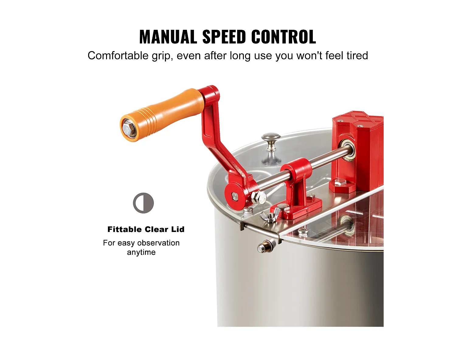 Extracteur de Miel SucceBuy Manuel Matériel D'apiculture 3 Cadres en Acier Inoxydable