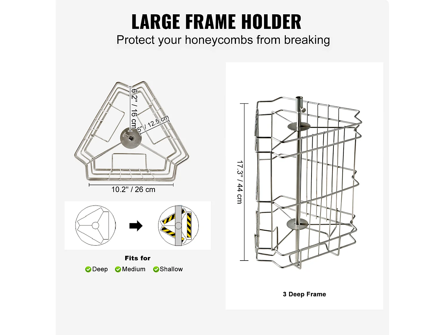 Extracteur de Miel SucceBuy Manuel Matériel D'apiculture 3 Cadres en Acier Inoxydable