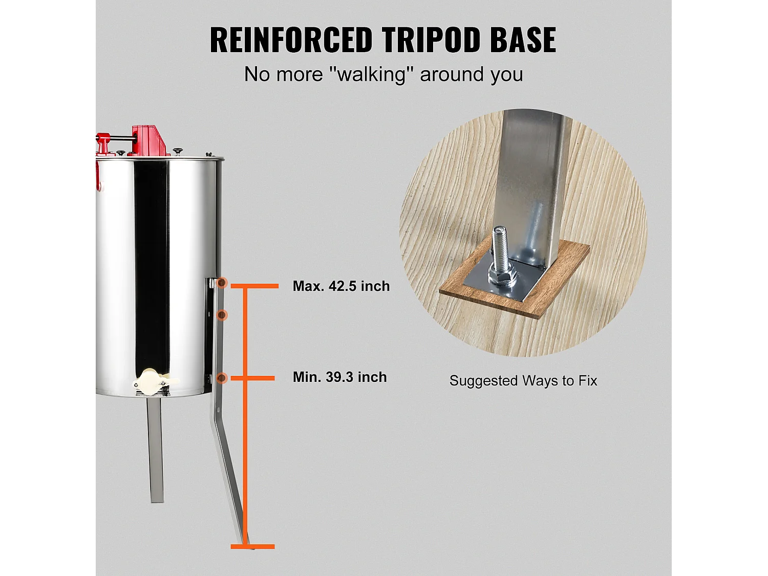 Extracteur de Miel SucceBuy Manuel Matériel D'apiculture 3 Cadres en Acier Inoxydable
