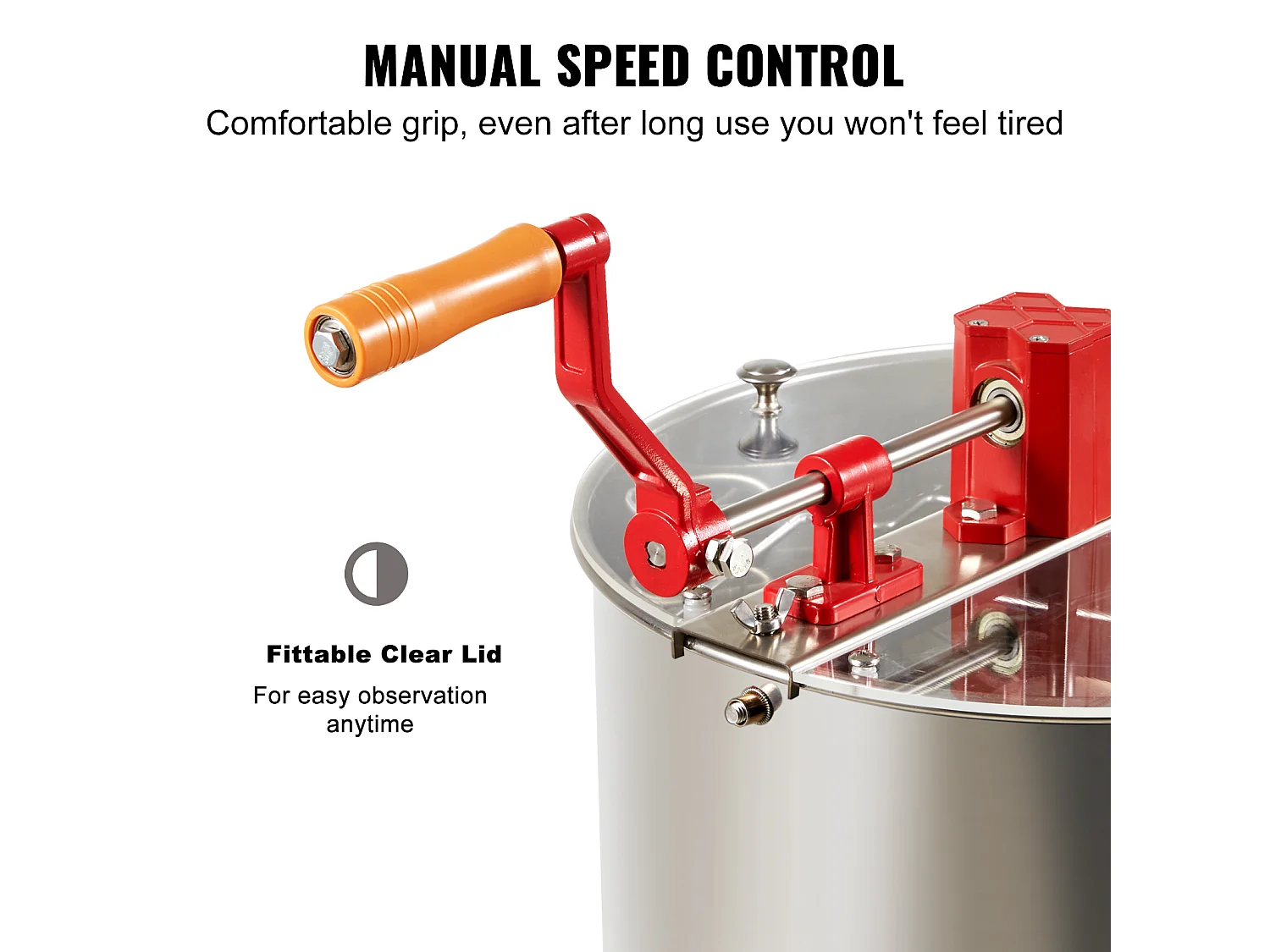 Extracteur de Miel SucceBuy Manuel Matériel D'apiculture 3 Cadres en Acier Inoxydable