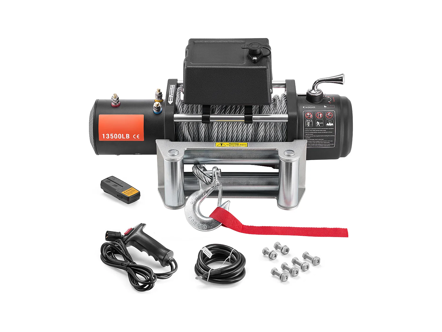 Camion à Treuil Électrique SucceBuy, D'une Capacité de 13 500 lb, Doté d'un Câble en Acier, d'un Indice d'Étanchéité IP65 et d'une Télécommande