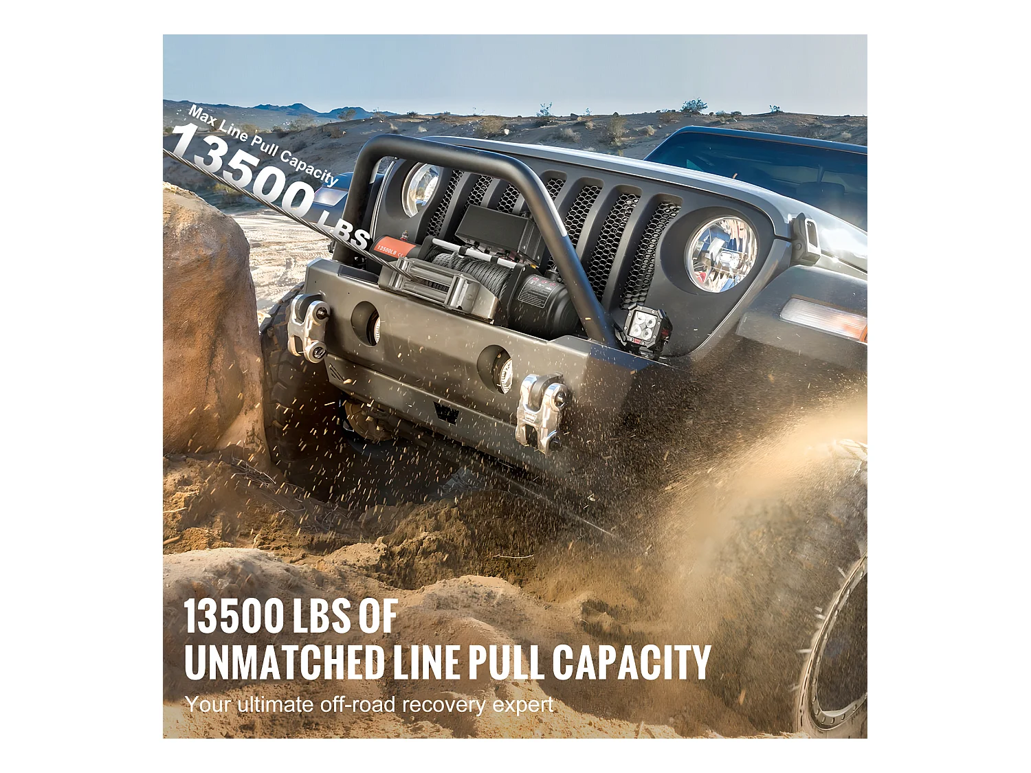 Camion à Treuil Électrique SucceBuy, D'une Capacité de 13 500 lb, Doté d'un Câble en Acier, d'un Indice d'Étanchéité IP65 et d'une Télécommande