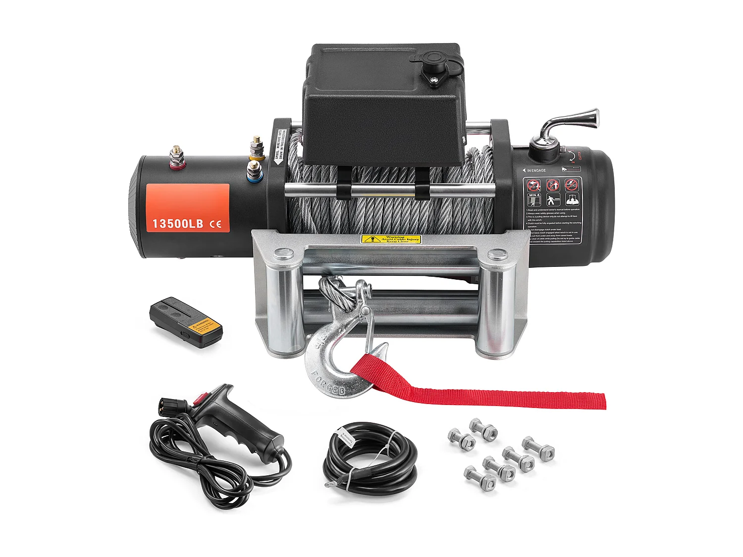 Camion à Treuil Électrique SucceBuy, D'une Capacité de 13 500 lb, Doté d'un Câble en Acier, d'un Indice d'Étanchéité IP65 et d'une Télécommande