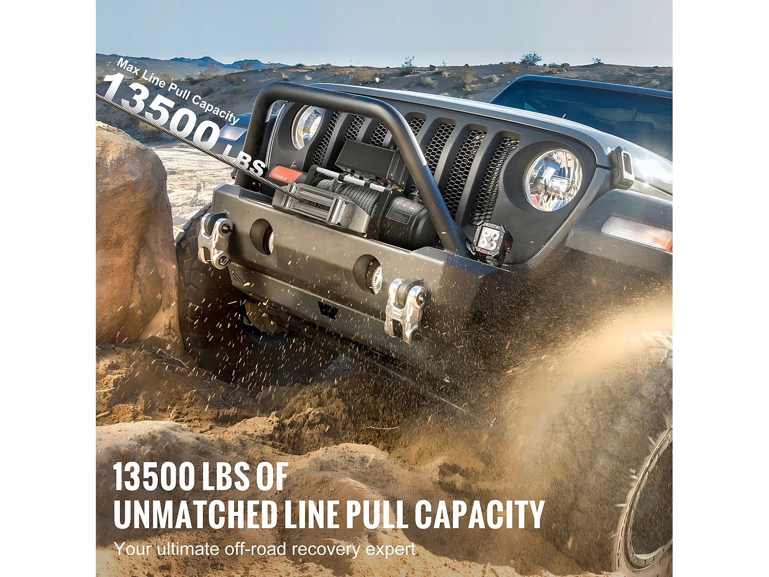 Camion à Treuil Électrique SucceBuy, D'une Capacité de 13 500 lb, Doté d'un Câble en Acier, d'un Indice d'Étanchéité IP65 et d'une Télécommande