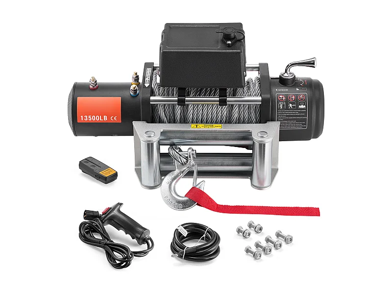 Camion à Treuil Électrique SucceBuy, D'une Capacité de 13 500 lb, Doté d'un Câble en Acier, d'un Indice d'Étanchéité IP65 et d'une Télécommande