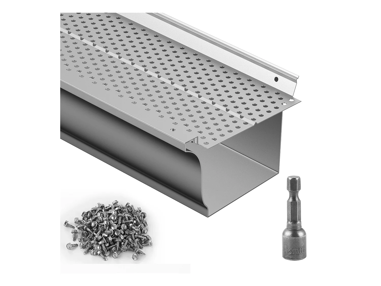 Protège-Gouttière SucceBuy Protège-Gouttière 12.7cm de Large 15.8m de Long, Couverture en Maille pour la Protection des Débris de Feuilles