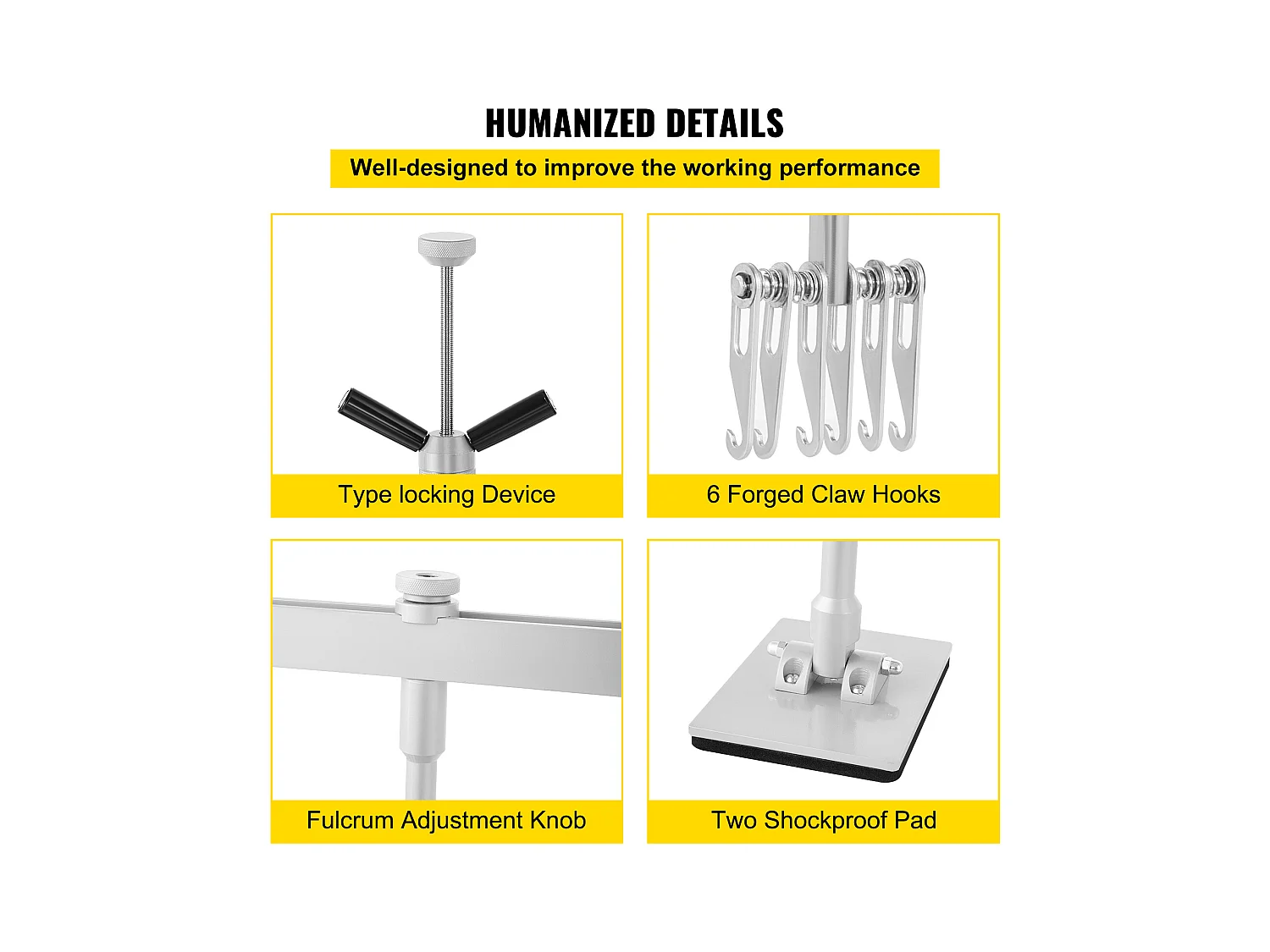 Kit de Débosselage SucceBuy 85CM, Barre de Redressement, 6 Crochets à Griffes