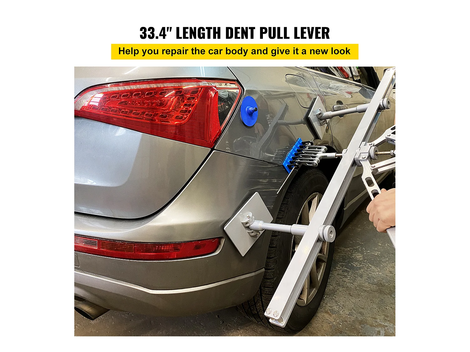 Kit de Débosselage SucceBuy 85CM, Barre de Redressement, 6 Crochets à Griffes