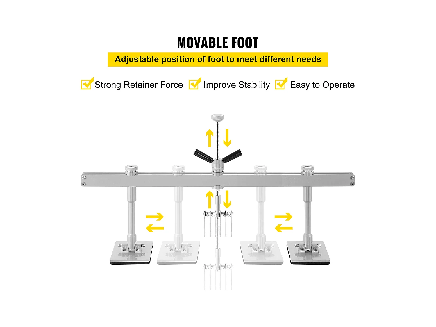 Kit de Débosselage SucceBuy 85CM, Barre de Redressement, 6 Crochets à Griffes