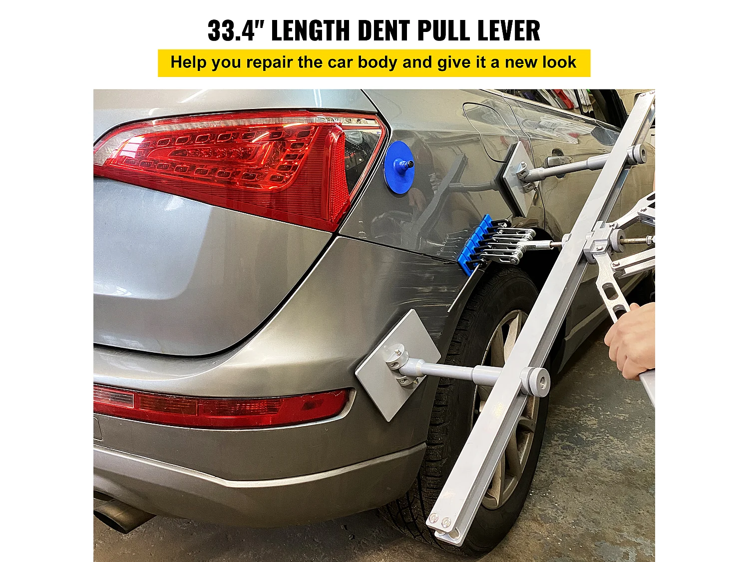 Kit de Débosselage SucceBuy 85CM, Barre de Redressement, 6 Crochets à Griffes