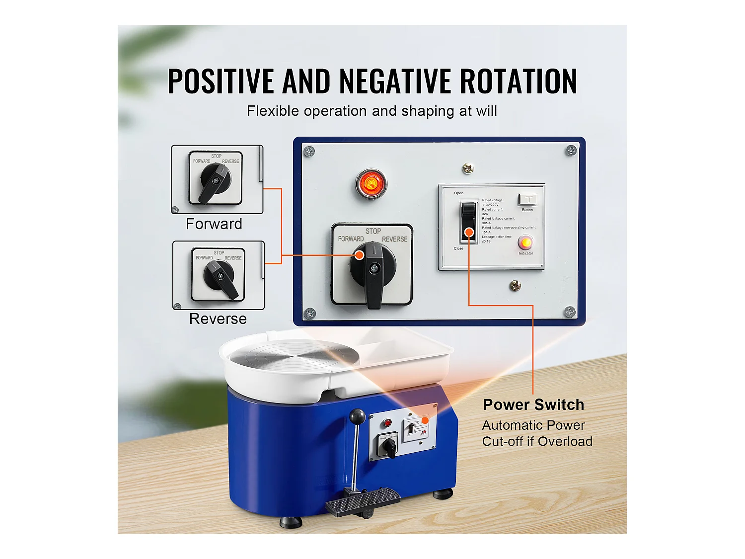 Tour de Potier SucceBuy Tour de Potier 28cm, Outil de Sculpture en Céramique avec Pédale, 350 W