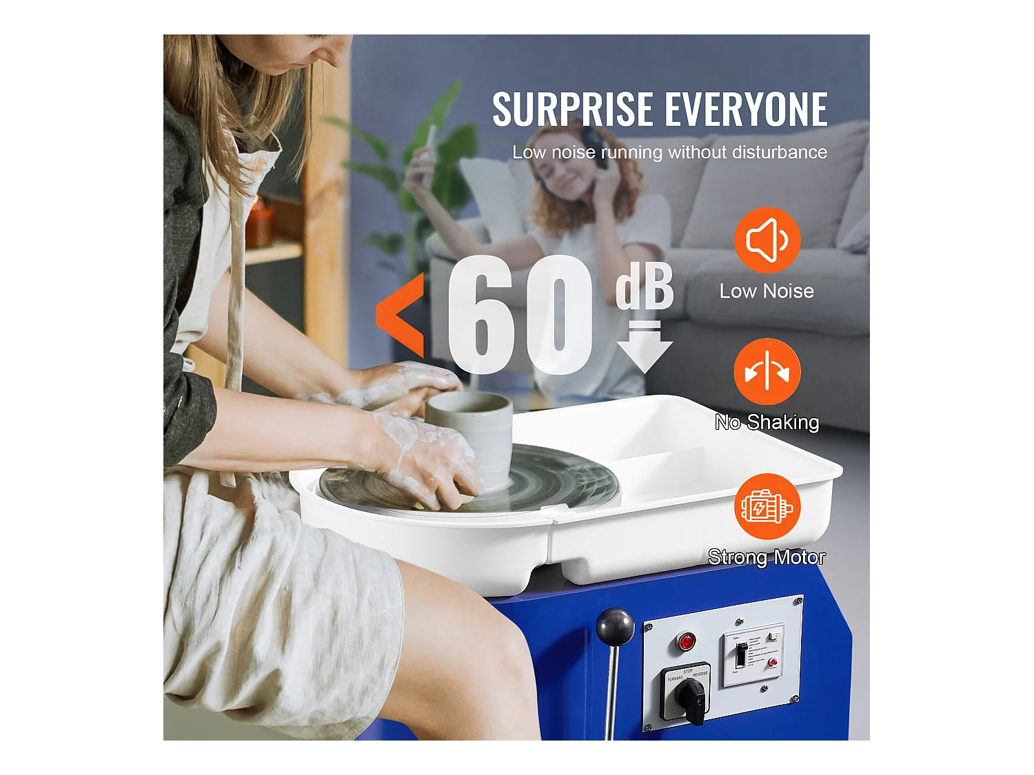 Tour de Potier SucceBuy Tour de Potier 28cm, Outil de Sculpture en Céramique avec Pédale, 350 W