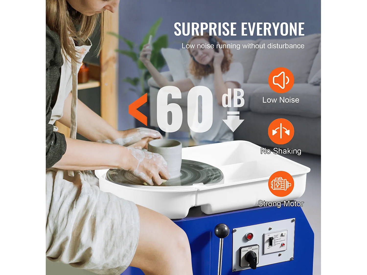 Tour de Potier SucceBuy Tour de Potier 28cm, Outil de Sculpture en Céramique avec Pédale, 350 W