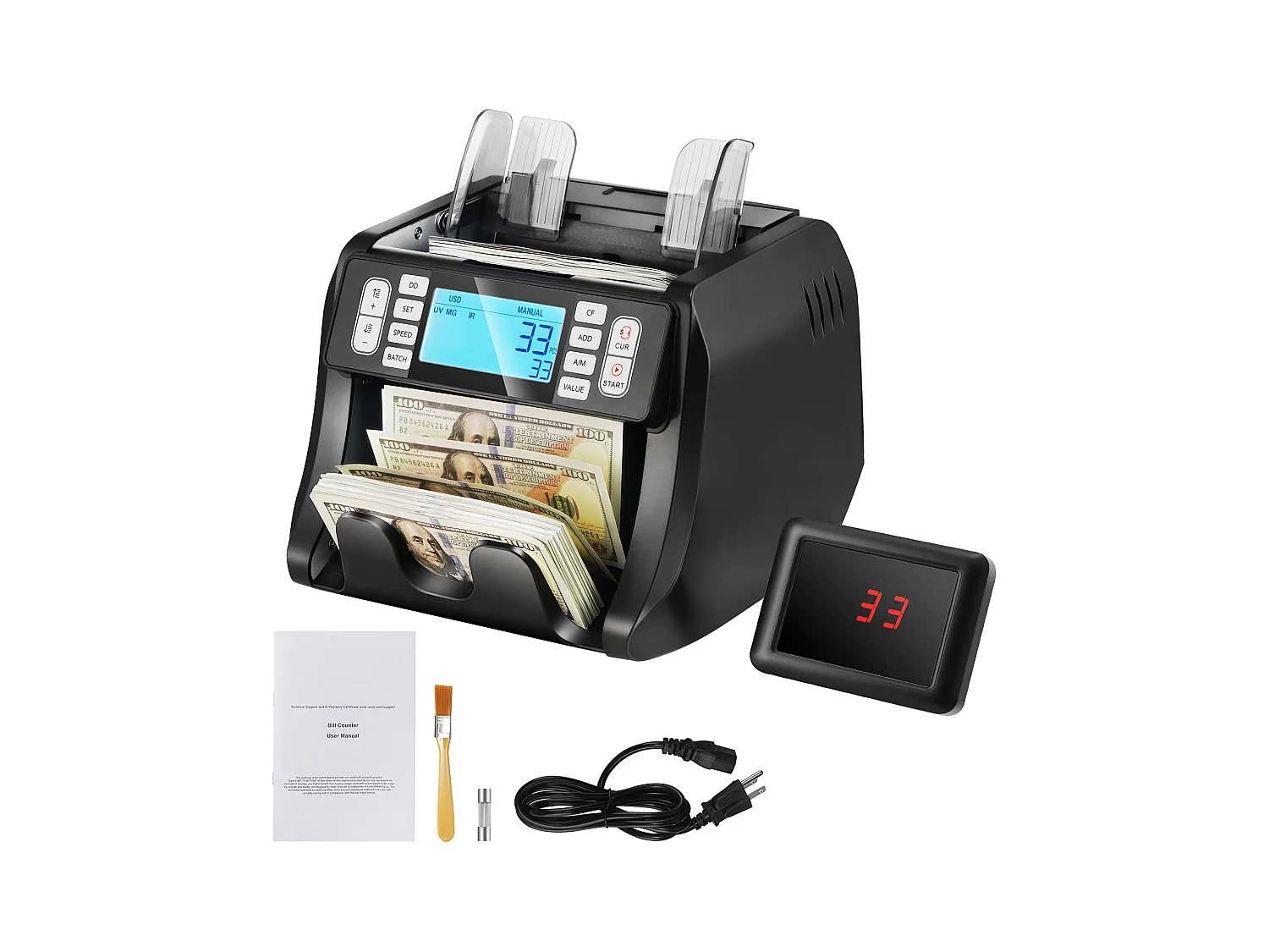 Compteuse de Billets SucceBuy, Compteur de Billets avec Détection UV, MG, IR, DD