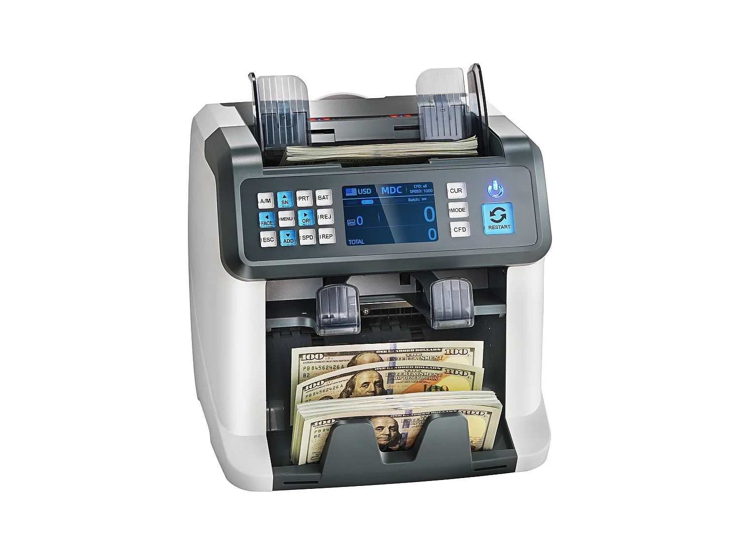 Compteuse de Billets SucceBuy, Compteur de Billets avec 2CIS, SN, UV, IR, MG, DD pour Plusieurs Devises