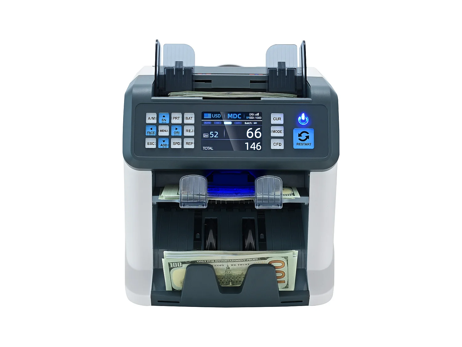 Compteuse de Billets SucceBuy, Compteur de Billets avec 2CIS, SN, UV, IR, MG, DD pour Plusieurs Devises