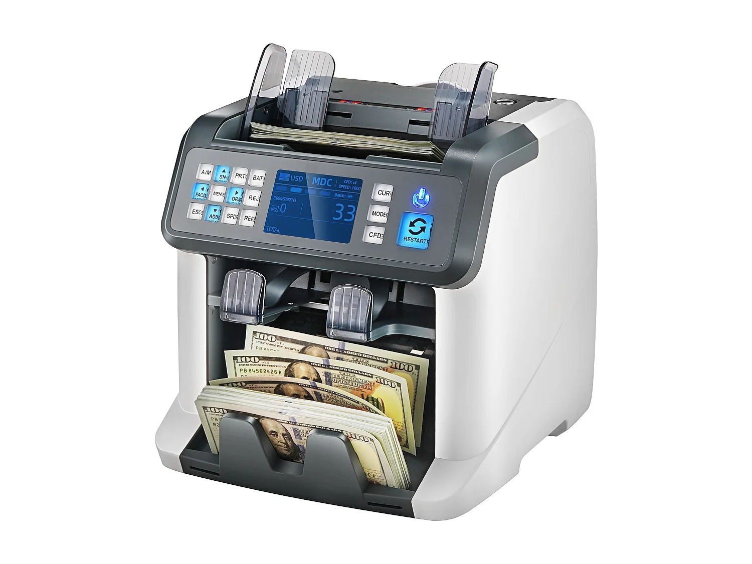 Compteuse de Billets SucceBuy, Compteur de Billets avec 2CIS, SN, UV, IR, MG, DD pour Plusieurs Devises