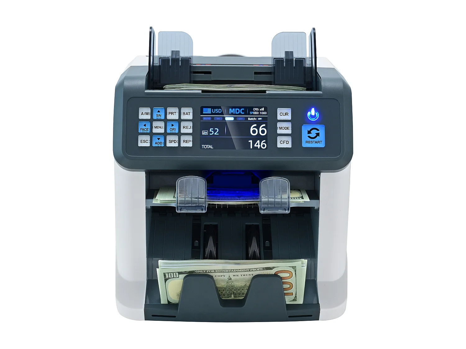 Compteuse de Billets SucceBuy, Compteur de Billets avec 2CIS, SN, UV, IR, MG, DD pour Plusieurs Devises