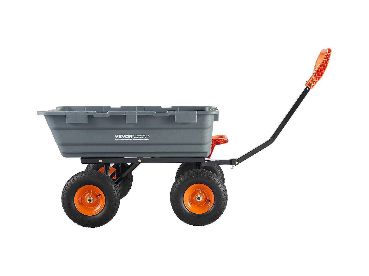 Chariot à Benne Basculante SucceBuy Poly Garden Dump Cart - Chariot de Jardin Robuste, 6,48 pieds Cubes, 1 200 lb