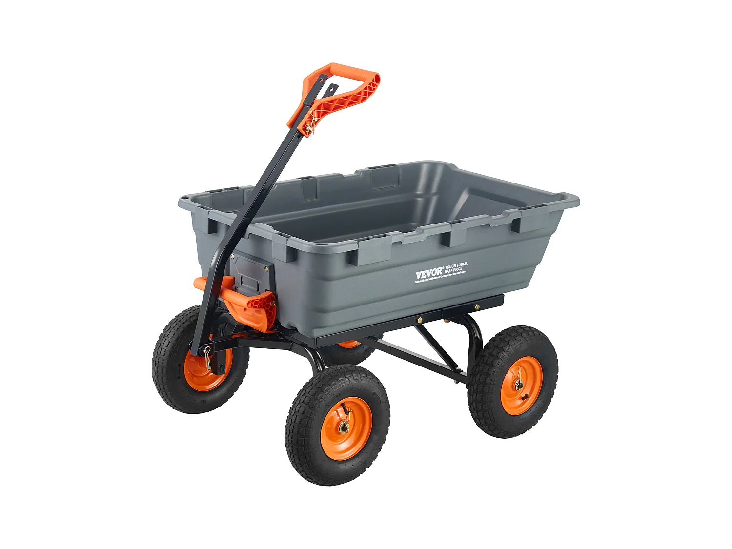 Chariot à Benne Basculante SucceBuy Poly Garden Dump Cart - Chariot de Jardin Robuste, 6,48 pieds Cubes, 1 200 lb
