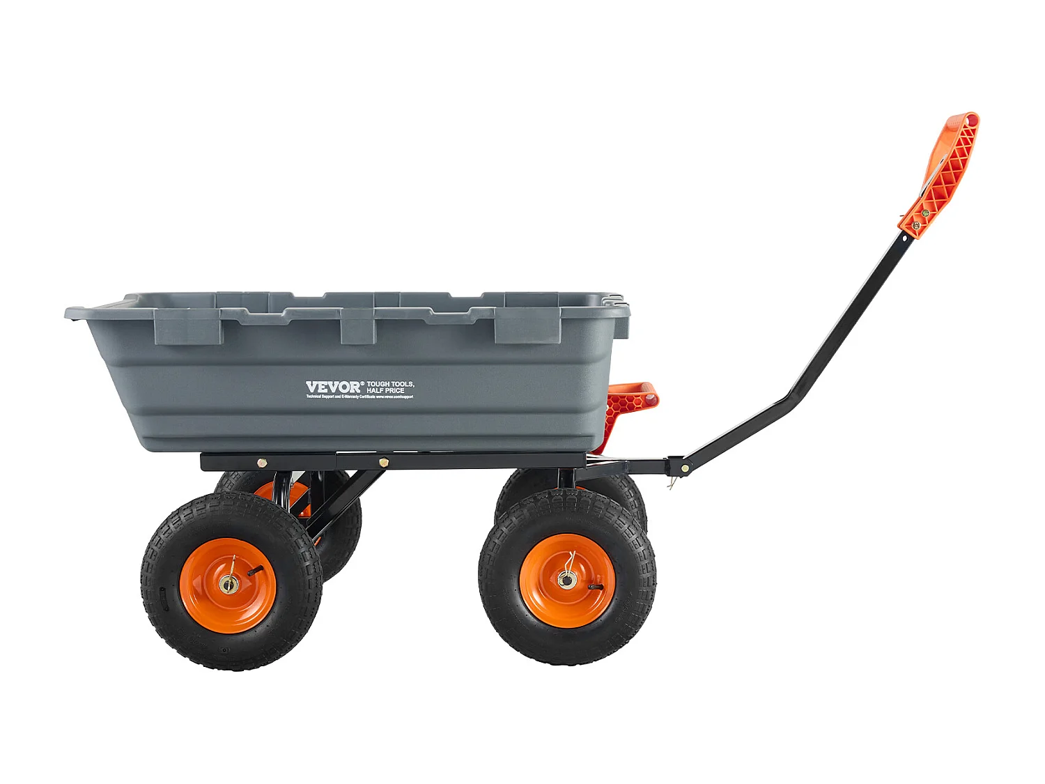 Chariot à Benne Basculante SucceBuy Poly Garden Dump Cart - Chariot de Jardin Robuste, 6,48 pieds Cubes, 1 200 lb