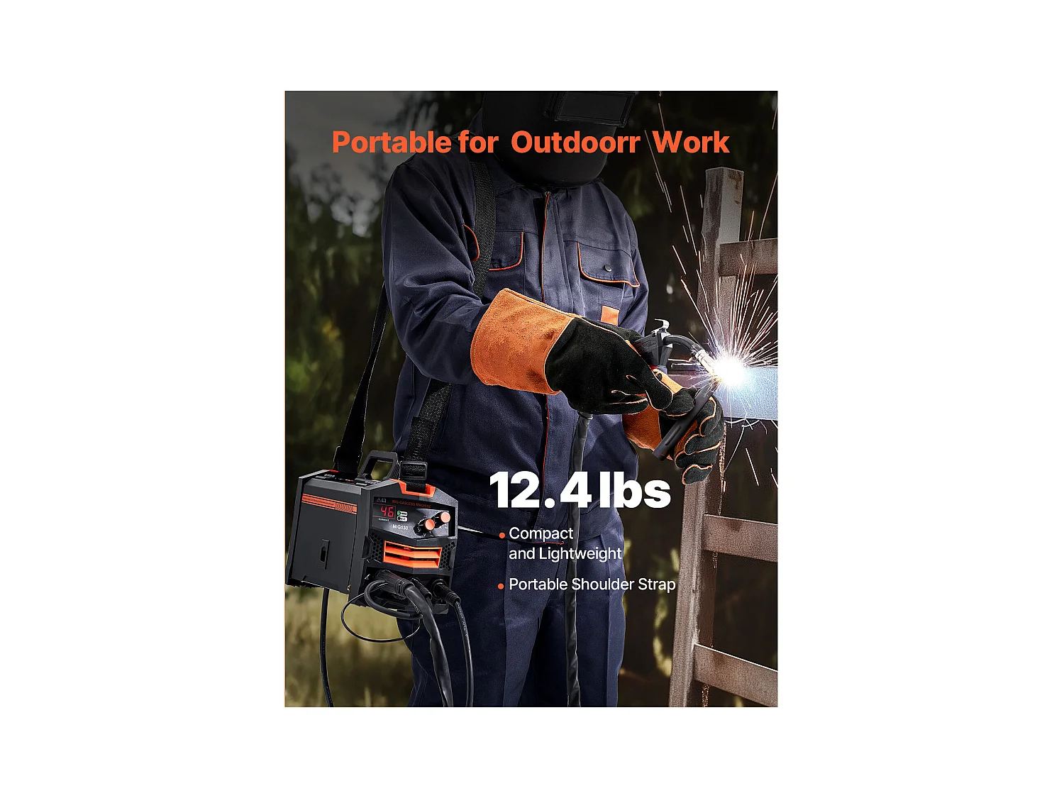 Soudeuse MIG SucceBuy 130A Machine de Soudage à Fil Fourré sans Gaz, Soudeuse MIG à Onduleur IGBT Portable avec Affichage Numérique