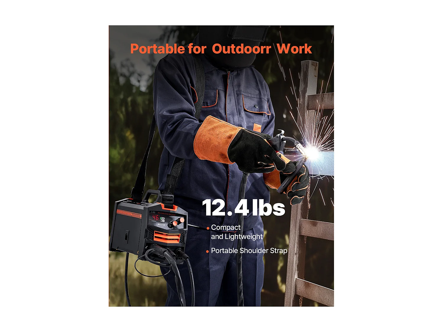 Soudeuse MIG SucceBuy 130A Machine de Soudage à Fil Fourré sans Gaz, Soudeuse MIG à Onduleur IGBT Portable avec Affichage Numérique