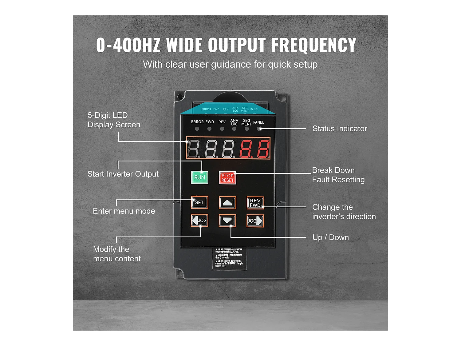 VFD 2HP SucceBuy, 1,5KW, 7,5A 220V, Entrée 1/3 Phase vers Sortie 3 Phases, 0-400Hz