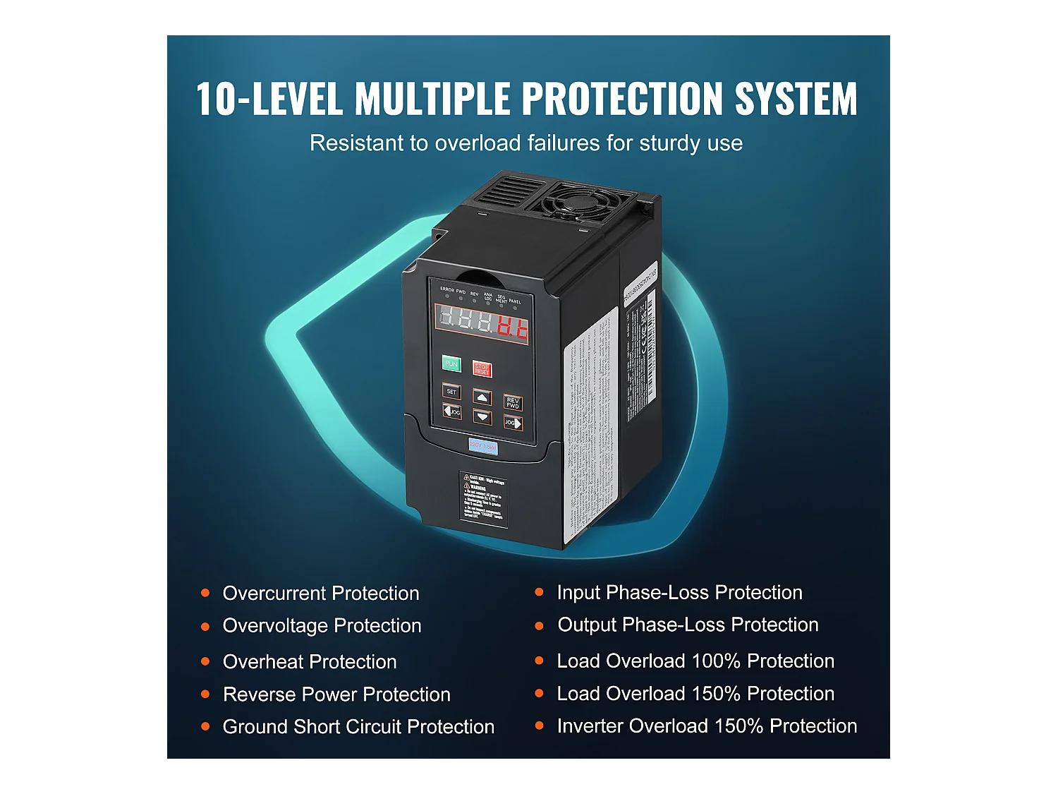 VFD 2HP SucceBuy, 1,5KW, 7,5A 220V, Entrée 1/3 Phase vers Sortie 3 Phases, 0-400Hz